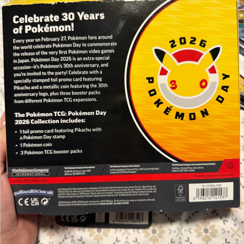 Pokémon Trading Card Game 2025 Pokémon Day Tin Box Set - Yellow/Red - Picture 2 of 5